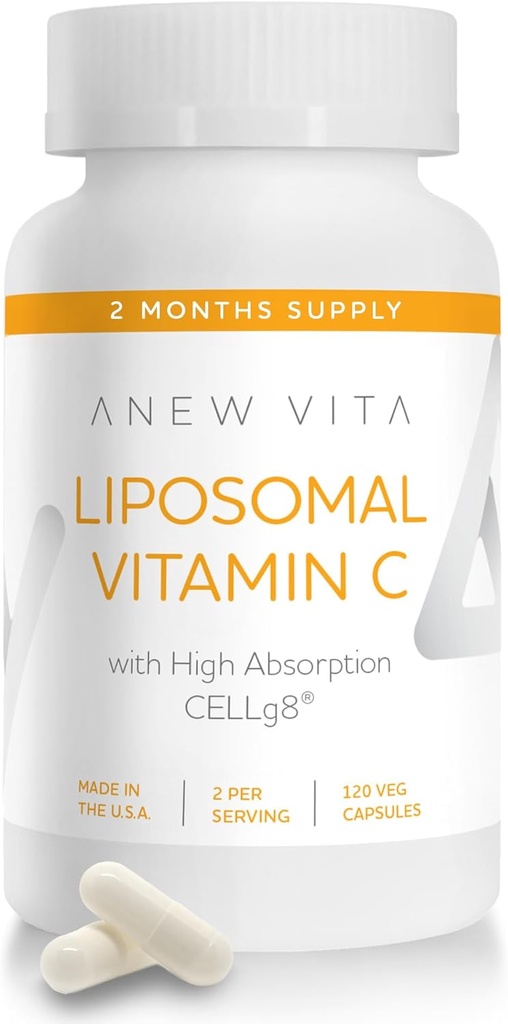 Liposomale Vitamin C-Ergänzung - Enhanced Immun Support, Antioxidant Rich, Optimale Absorption & Bioverfügbarkeit, Ascorbic Acid Power, Non-GMO, Gluten-Free, Plant-Based - 120 Veggie Caps