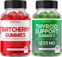 Tart Cherry (90 Gummi) Uric Acid Level Unterstützung für Erwachsene - Leistungsstarke Antioxidationsmittel mit Celery Seed und Schilddrüse Unterstützung (90 Gummi) Ashwaganda & Bladderwrack Support Supplement - Vegan & Made in USA