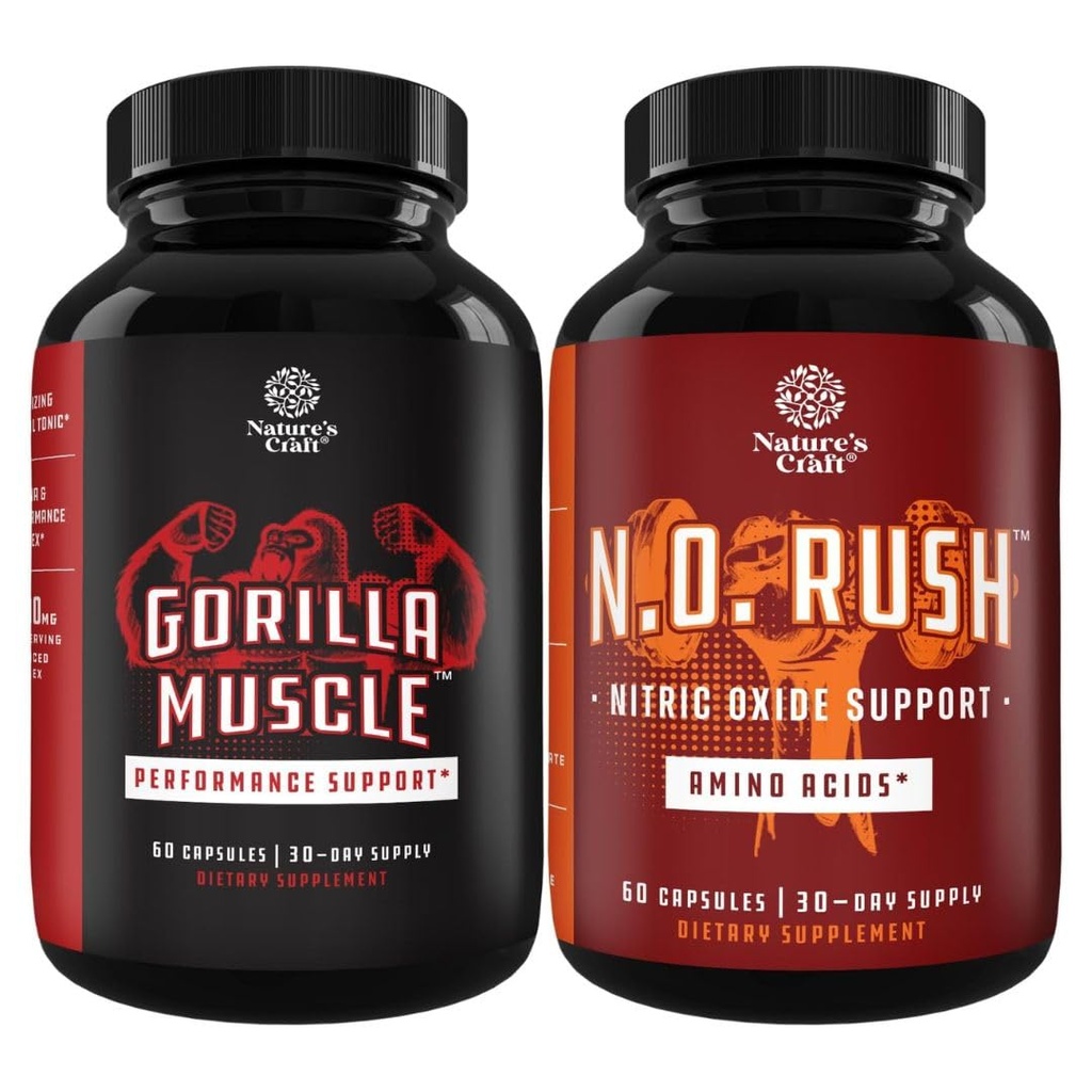 Bundle of Extra Strength Testosteron Booster mit Horny Goat Weed Maca Root Tongkat Ali & Saw Palmetto Extrakt & Nitric Oxid Pillen für Männer mit L-Arginin L-Citrullin Aminosäuren für Muskelwachstum