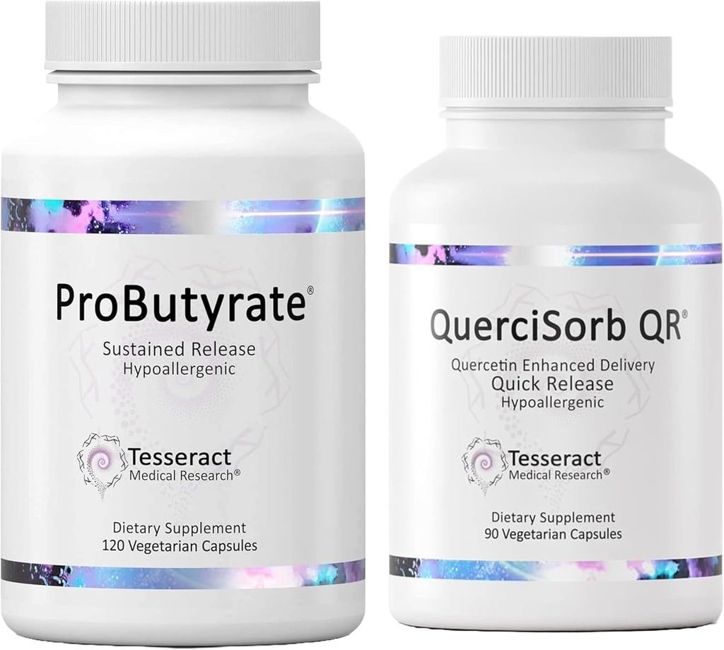 Tesseract Gut & Immune Support Bundle – ProButyrate 600mg & QuerciSorb Quercetin 400mg, 120 + 90 Kapseln, Allergiker, Gastrointestinal & Immune Health