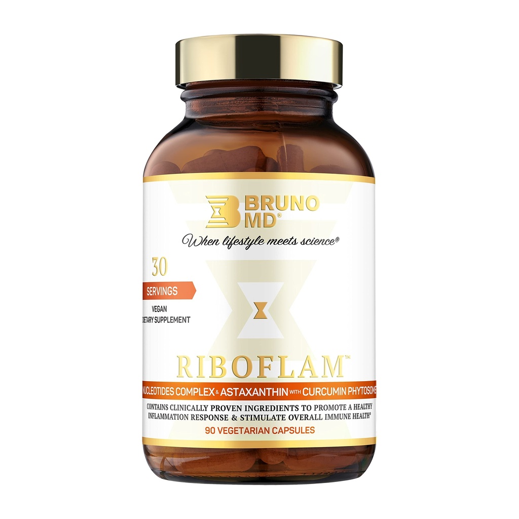 Riboflam, Klinisch bewährte Immunsystem Booster Zutaten, Gesunde Entzündungsreaktion, Curcumin Phytosome, Nucleotide, 100% Vegan