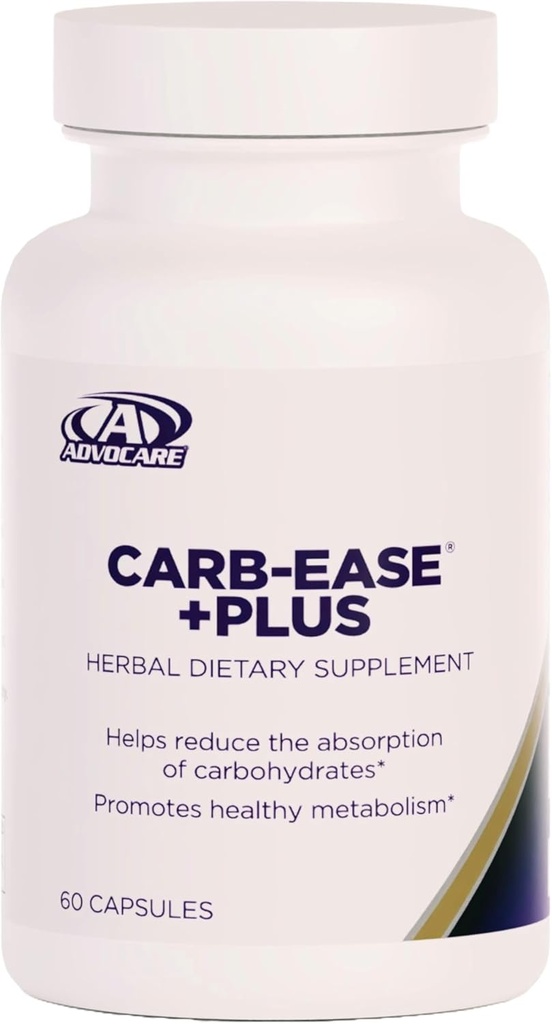 AdvoCare Carb-Ease Plus - Carb Blocker Supplement mit Kidney Bean, Grape Seed & Green Coffee Extract - Unterstützt gesunde Stoffwechsel * - 60 Kapseln