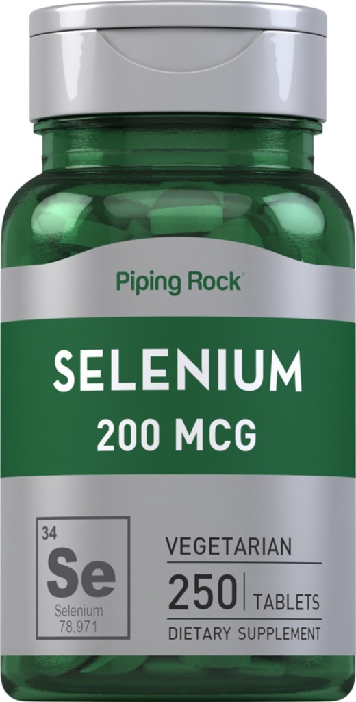 Piping Rock Selenium 200mcg | 250 Tabletten | Vegetarisch, Non-GMO, & Gluten Free Suppleemnt
