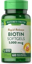 Nature's Truth Biotin 5000mcg | 60 softgels | Non-GMO & Gluten Kostenlose Ergänzung für Männer und Frauen