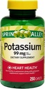 Caplets de supplément de santé cardiaque en potassium, 99 mg, 250 Nombre (paquet de 1)