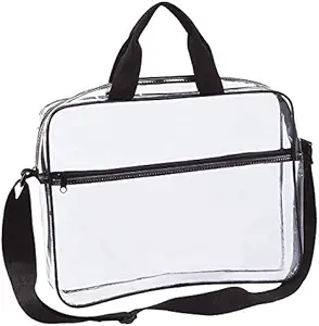 Klares Portfolio Brieftasche Messenger Tasche mit Griffen Arbeitsdokument Aufbewahrungshalter Transparente Reise-Datei Organizer mit Front Zipper Pouch & Stift Tasche auf Seite