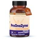 WellnessOne ProOneZyme Verdauungsenzym-Ergänzungen - Systemische proteolytische Enzyme für Verdauung, Gutgesundheit, Gasentlastung & Bloating - Enthält Bromelain, Nattokinase, Protease & More - 90 Kapseln
