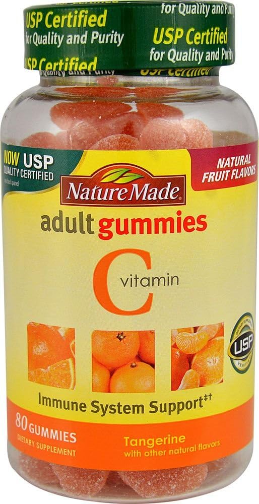 Nature faite de vitamine C Gummies adultes, Tangerine 80 ea (paquet de 4)