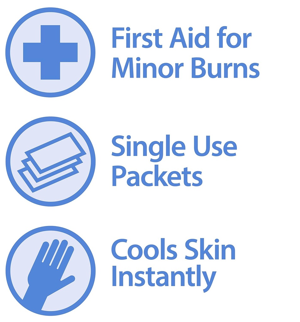 Globe First Aid Burn Gel mit Aloe 0.9g Packets, (Box von 144) Advanced First Aid Gel für vorübergehendes Relief von Minor Burns, Cuts und Scrapes