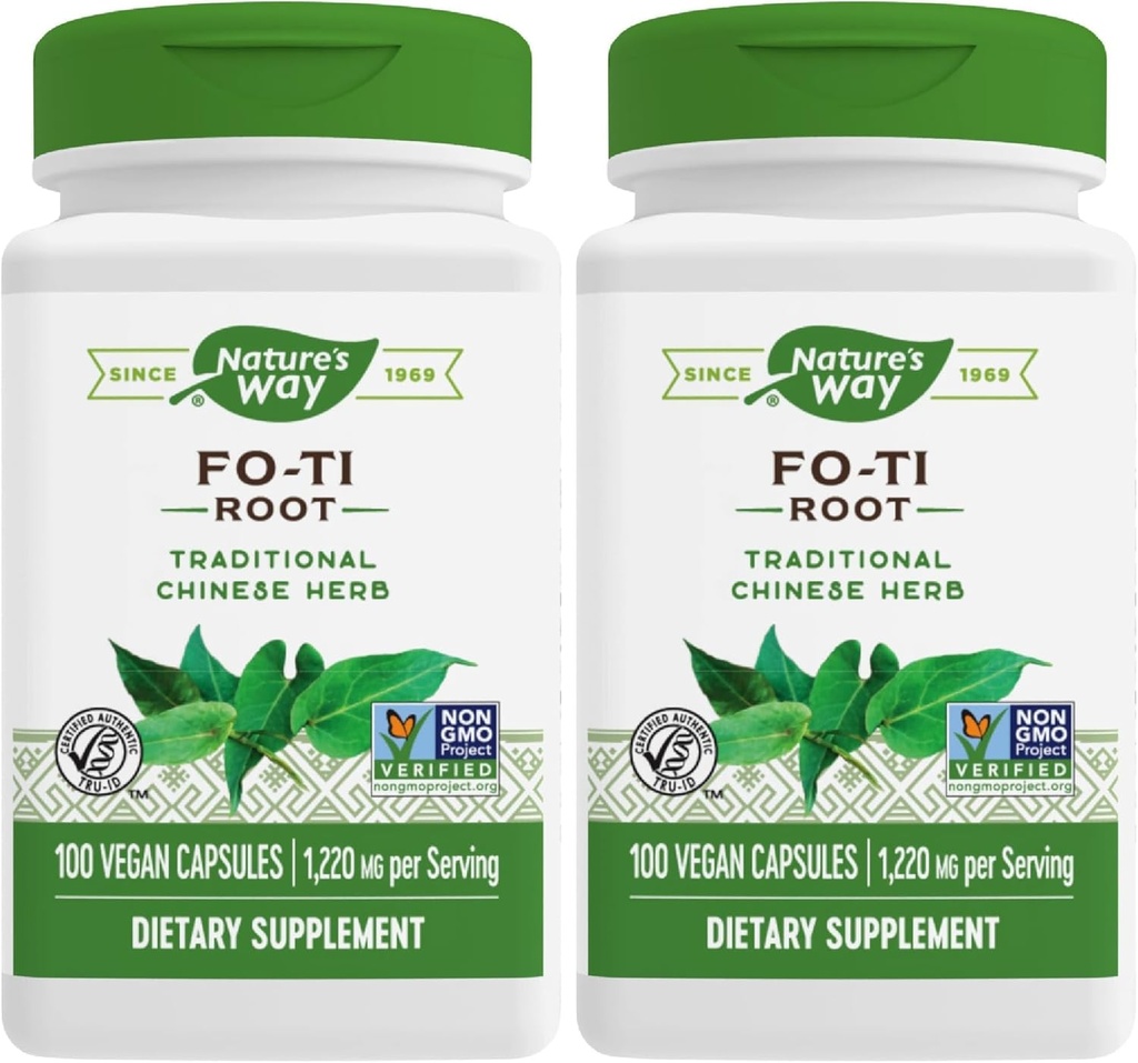 Nature's Way Fo-Ti Root, Traditionelle chinesische Kräuter, 1,220 mg pro Servierung, 100 Kapseln (Pack von 2)