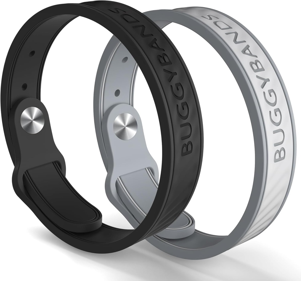 Moskito Repellent Armbänder, 2 Pack Silikon Moskito Repellent Bands mit DEET Freie, natürliche und wasserdichte Bug-Armbänder für Kinder und Erwachsene, Outdoor Traveling Protection (Black&Grey)