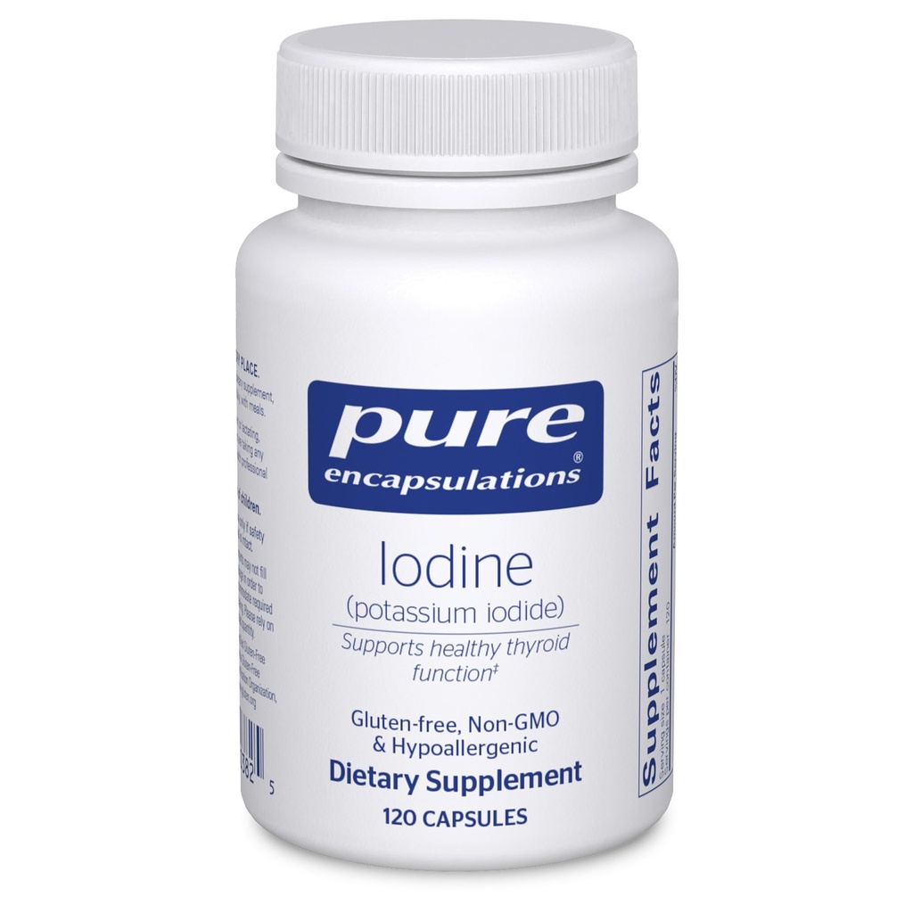 Encapsulations pures Iodine - Supplément pour soutenir la thyroïde et aider à maintenir le métabolisme cellulaire sain - avec Iodide de potassium Premium - 120 Capsules