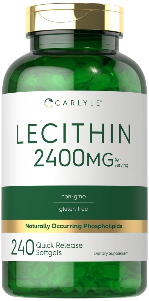 Carlyle Lecithin Supplement | 2400mg | 240 Softgel Kapseln | mit naturbelassenem Phospholipid | Non-GMO, Glutenfrei