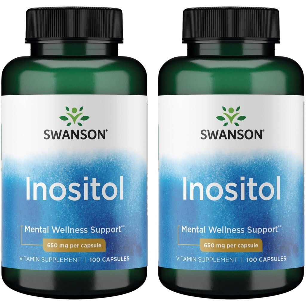 Inositol de Swanson 650 Milligrammes 100 Capsules (2 Pack)