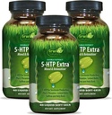 Irwin Naturals Double puissance 5-HTP Extra - 60 Liquid Soft-Gels, pack de 3 - pour la relaxation et la production de sérotonine - 90 Total des portions