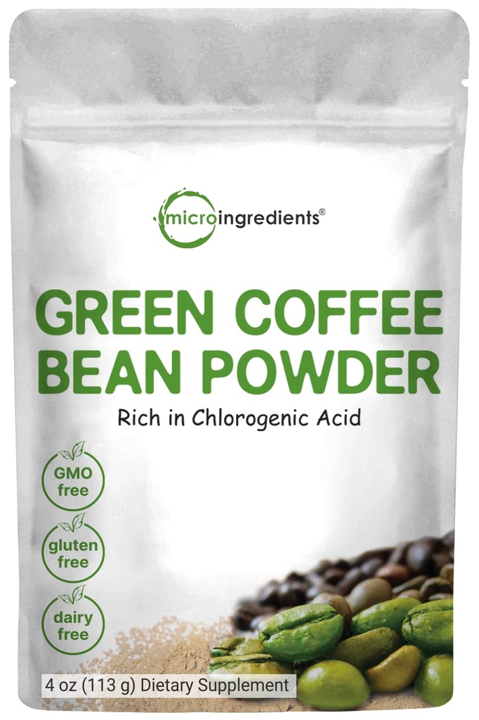Pure Green Coffee Bean Extract, 4 Unze, Filler Kostenlos mit natürlichem Koffein, grüne Kaffeebohnen Fettverbrennung Ergänzung mit 50% Chlorogenic Säure, unterstützt Stoffwechsel und Gewicht-Management, Vegan freundlich