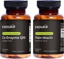 Produits d'endurance Co-enzyme Q10 sans cristal (120 softgels) B3 Niacine plate