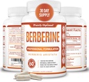 Berberine HCL 1200mg - Supplément haute puissance de Berberis Aristata, composé naturel, 60 capsules de Veggie faciles à avaler