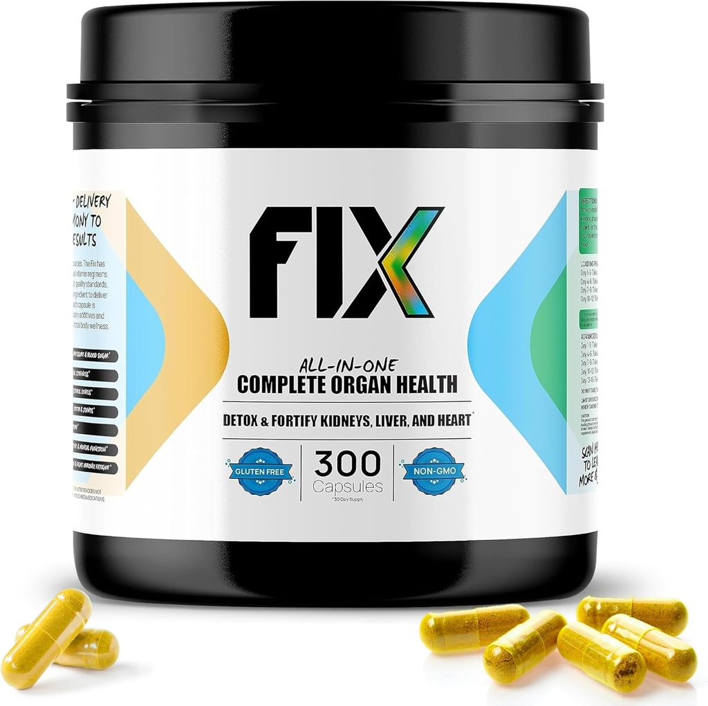 Fix The 16-in-1 Complete Health Supplement - Organunterstützung für Leber, Herz und Nieren - Non-GMO, Vegan Formel für ganzheitliches Wohlbefinden - 30 Portionen pro Container