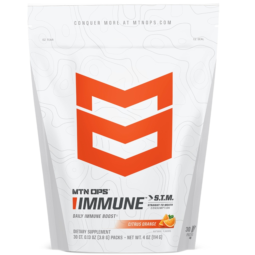 MTN OPS Immune STM Mélange de boissons en poudre, vitamine C, vitamine D, zinc et antioxydants pour le soutien immunitaire quotidien, hydratation et bien-être, 30 portions, agrumes parfum