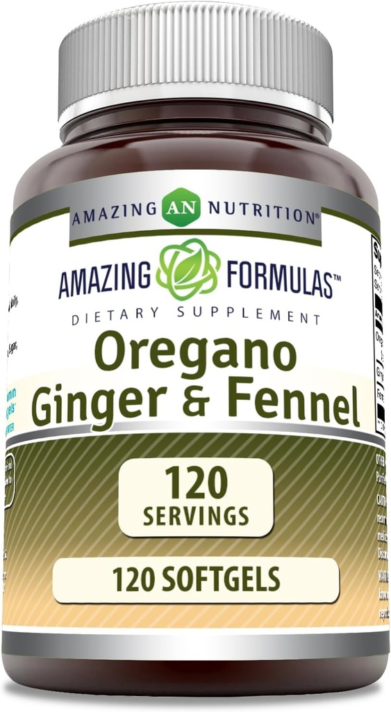 Formules étonnantes Huile d'origan avec supplément de gingembre et de fenouil