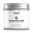 Ultra High Purity Hyaluronsäure Kapseln 500mg - 95% Natriumhyaluronat - hoch gereinigt und bioverfügbar - geringes Molecular Weight - Non-GMO Fermented - 60 Kapseln