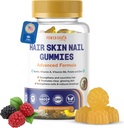 Premium Hair Skin and Nails Gummies – 5000 Mcg Biotin Vegan Vitamine für Männer & Frauen – fördert gesundes Haarwachstum, starke Nägel, Radiant Skin – 10X Extra Strength - Blueberry Flavour