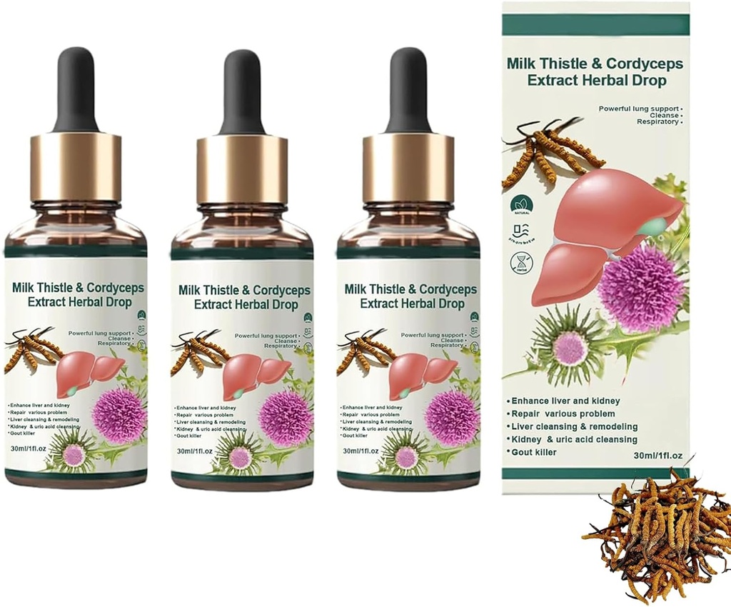 Cordyceps Sinensis Extract - Lung Clearing Drops - Clean & Breathe,Promotes Self-Cleaning der Lunge, Lung Cleansing Kräutertropfen