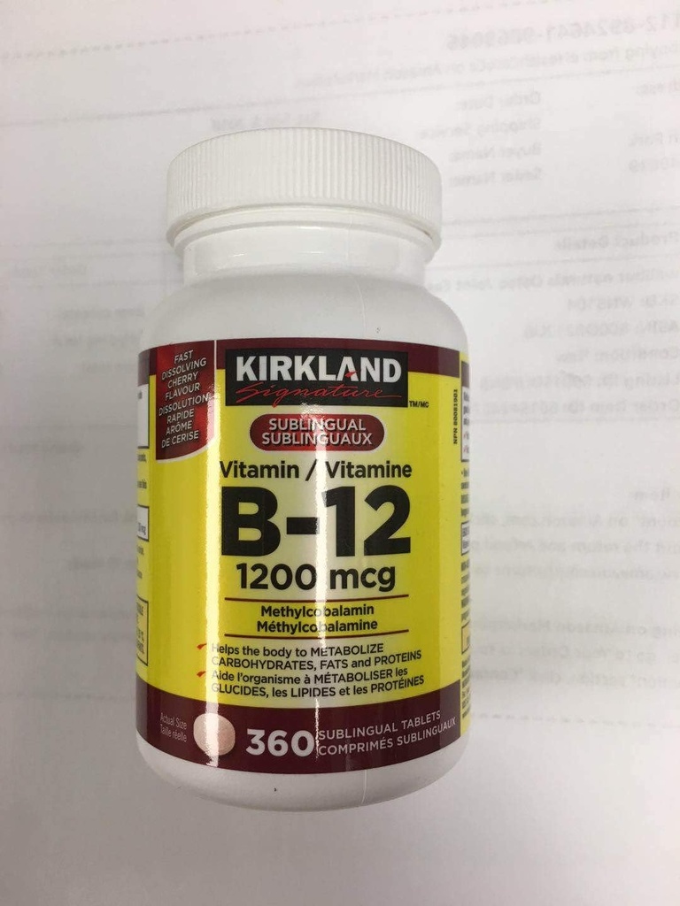 Kirkland Signature Vitamin B12, 1200mcg, 360 Tabletten