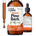 Wild & Organic Pine Bark Extract Tincture - Antioxidans Support - Pinus Pinaster Supplements - French Maritime Bark Liquid Drops - 2-Monats-Versorgung - Vegan, Alkohol & Zuckerfrei - 2 fl oz