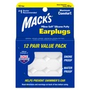 Macks Kissen Weiche Silikon Ohrstöpsel, 12 Paar – Die Original-Form Silikon Putty Ohrstöpsel für Schlafen, Snoring, Schwimmen, Reisen, Konzerte und Studieren | Made in USA