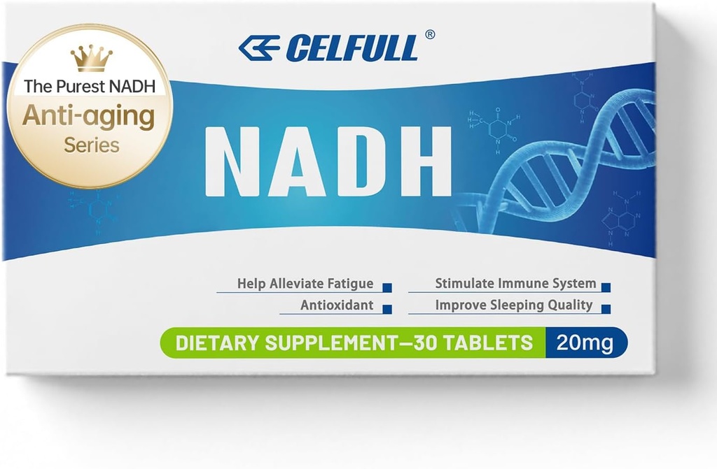 CELFULL NADH Ergänzung 40mg Enchance NAD+ Ergänzung zur Immununterstützung Anti-Aging Cell Regeneration Energy & Chronic Fatigue Ergänzungen