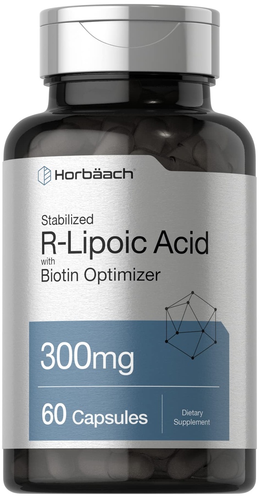 Horbäach Acide R-Lipoïque stabilisé 300 mg 60 capsules avec optimisation de la biotine
