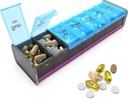 Extra Large Pill Organizer- XXL Pill Box 7 Day - Weekly Pill Organizer with AM PM Large Compartiments Big Pill Case for Supplements Jumbo Pill Holder for Vitamines Large Medicine Organizer 2 fois par jour