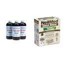 Alcalol Nasal Wash 3 Pack, NeilMed Sinus Rinse Kit avec Xylitol - Soulagement naturel de la congestion nasale, Dissolves Mucus, Antibactérien