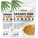Earth Circle Organics Camu Camu Pulver – Bio Raw Berry Pulver mit natürlichen Vitamin C & Antioxidantien – Vegan, Kosher, Non-GMO Superfood für Immunität & Energie – 3oz (Pack mit 2)