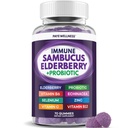 Elderberry Gummies Immununterstützung, Tägliche Unterstützung für Kinder und Erwachsene*, mit Sambucus Elderberry, Zink, Vitamin C, D3, B6, B12, Plus - Nahrungsergänzung - 70 Count