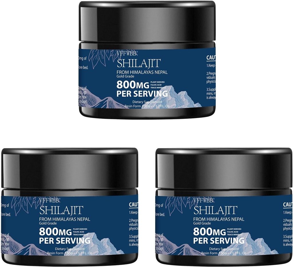 800mg Shilajit Pure Himalayan Organic Shilajit Resin-Gold Grad Shilajit für Männer und Frauen mit 85+ Trace Minerals & Fulvic Acid-100% natürliche Shilajit Ergänzung für Energie & Immununterstützung -50 Gramm