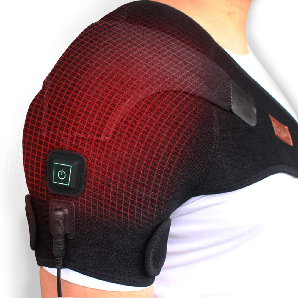 CREATRILL Heated Shoulder Wrap, 3 Hitzeeinstellungen, Heizkissen-Unterstützung für Rotator Manschette, Gelenkkapsel & Biceps Tendon Verletzung, Gefrorene Schulter, Schulter Dislokation oder Muskeln Schmerzlinderung