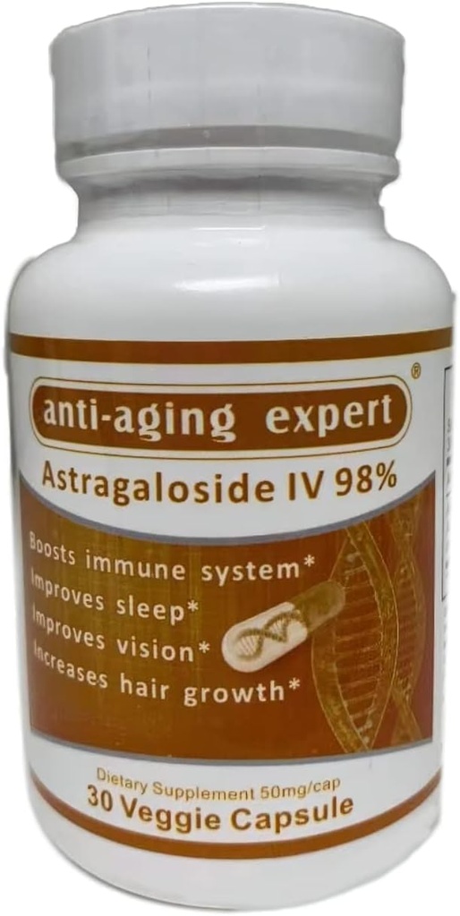 Micronized Astragaloside IV 98% 50mg, Telomere Supplements -Astragalus Root Extract, Unterstützung Immunsystem und Antioxidans Support, 30 Vgen Capsules