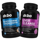 Glucosamine Chondroïtine MSM Turmeric & Liver Cleanse Detox - Supplément Santé articulaire Œufs du genou, Liver Cleanse Detox Support - Support articulaire Pilules Glucosamine Sulfate Capsules Joints Suppléments