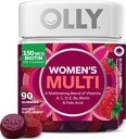 Gummy multivitamines pour femmes, Vitamines A, D, C, E, Biotine, Acide folique, Vitamine à croquer pour adultes, Saveur de baies, 45 jours d'approvisionnement - 90 Nombre