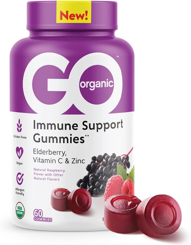 GO ORGANIQUE Dietary Immune Supplément de soutien Gummies.