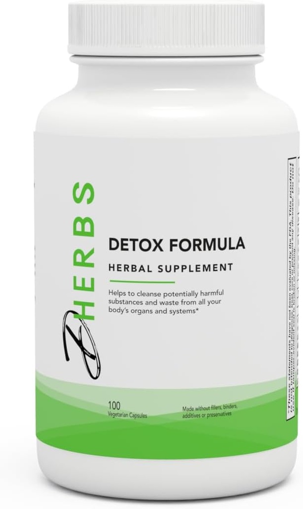 Detox Formula Supplement, Herbal Body Cleanse with Dandelion Root (100 Capsules)