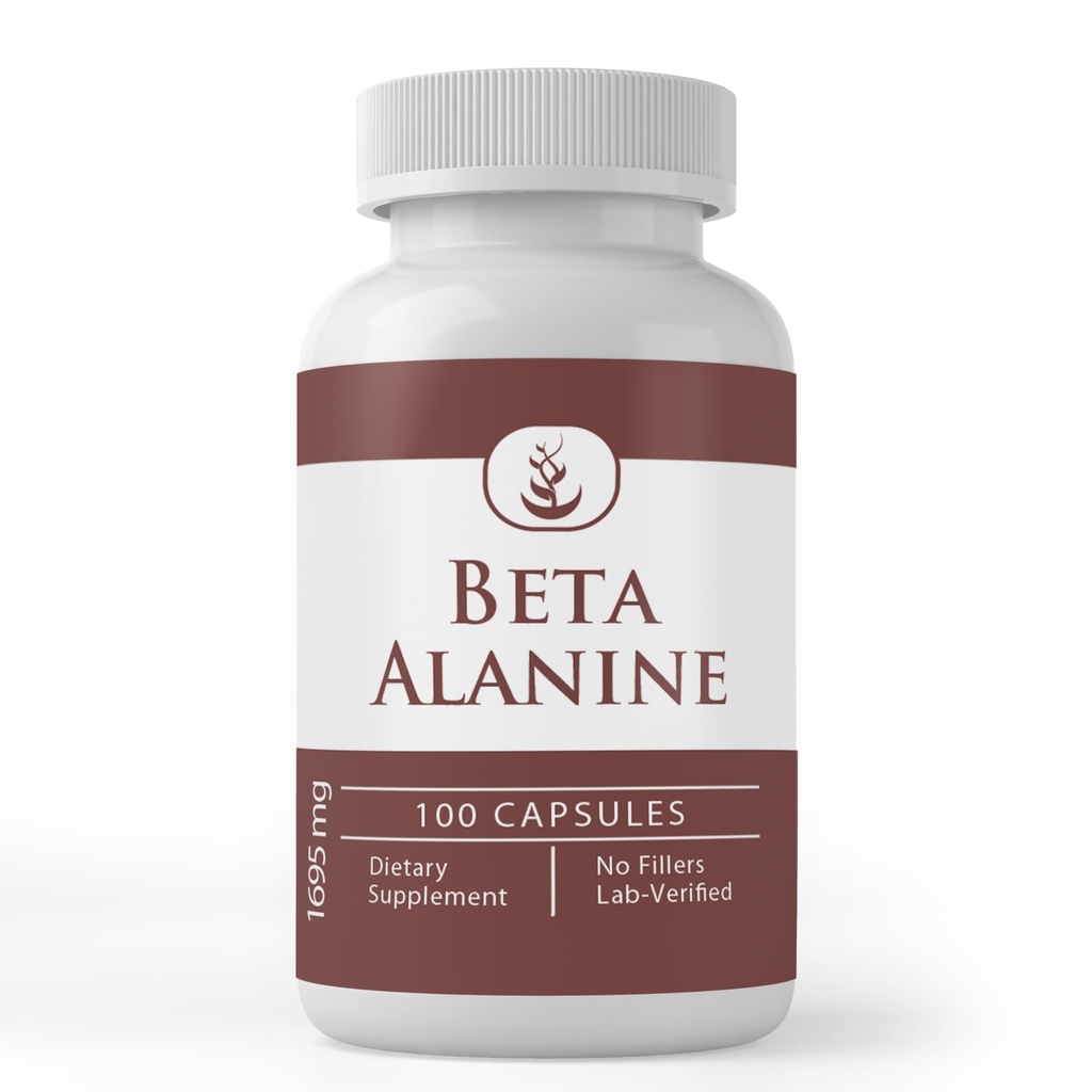 Pure Original Zutaten Beta Alanine, (100 Kapseln) Immer rein, keine Additive oder Füllstoffe, Lab Verifiziert