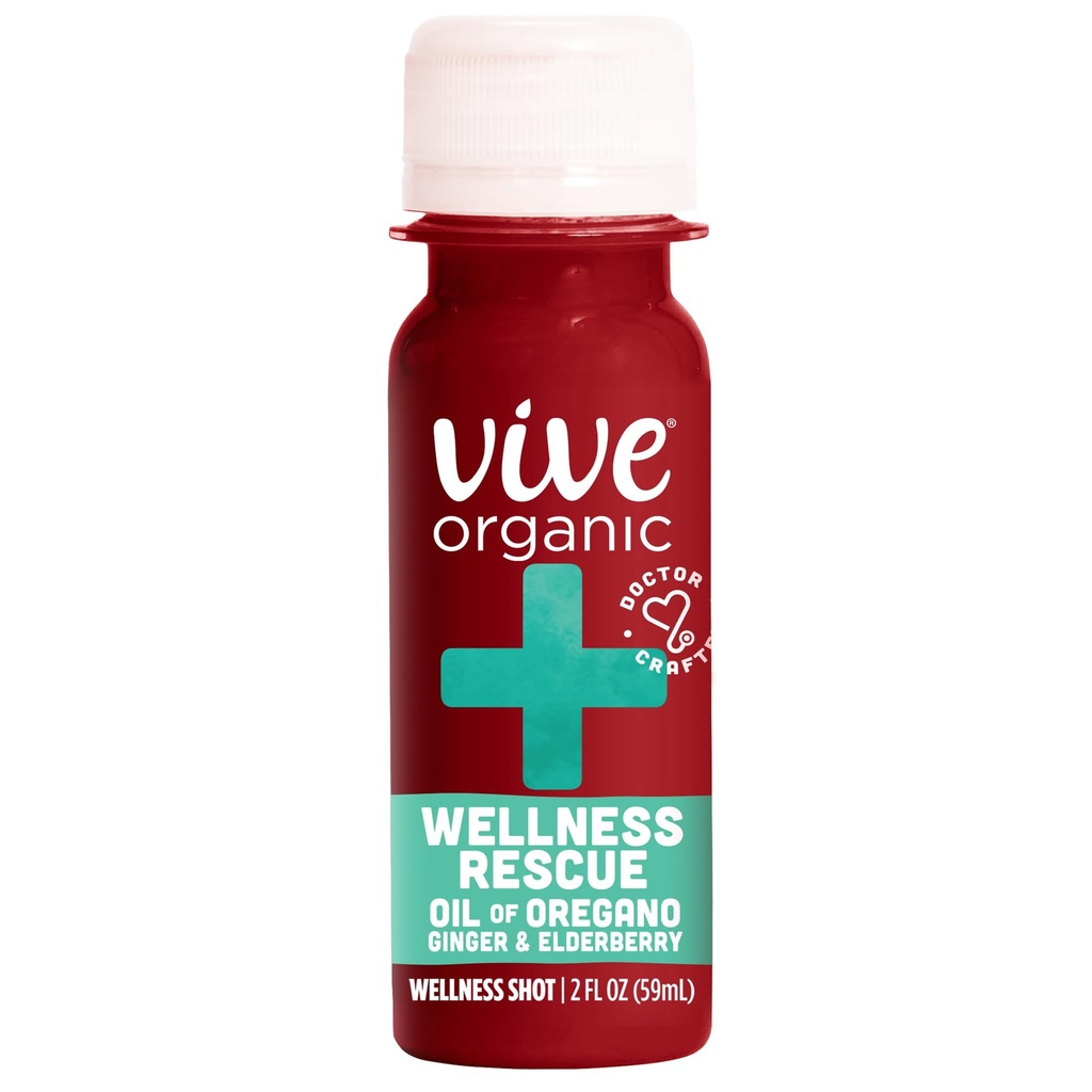 Vive Bio Wellness Rescue Shot, Ginger, Elderberry & Oil of Oregano, 2 Oz