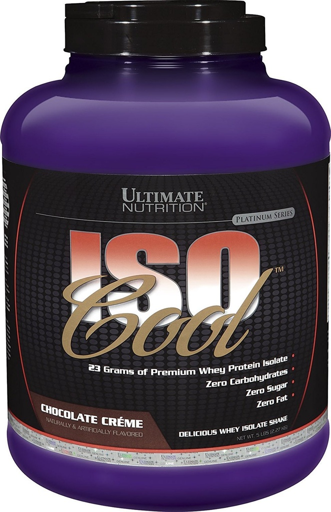 Ultimate Nutrition ISO Cool Whey Isolate Protein Powder - Keto-Friendly - Zucker, Carb und fettfrei - 23 Gramm Protein pro Servierung, Schokolade, 5 Pfund