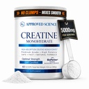 Genehmigtes Science Creatine Monohydrat-Pulver mit BioPerine - unterstützt Lean Muskelwachstum und Erholung - 60 Servierungen - 5g pro Servierung - Unflavored - Non-GMO, Vegan
