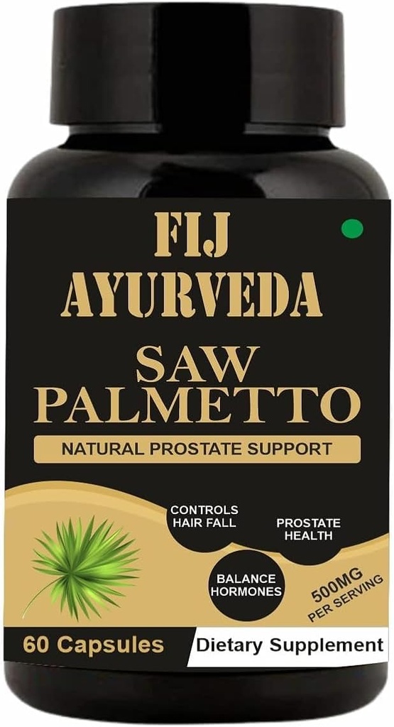 Saw Palmetto Extrakt Kapseln für Männer und Frauen 500mg 60 Veg Kapseln, natürliches Haarwachstum für Männer und Frauen - (Pack von 1)